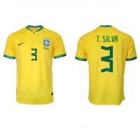 Brasil Thiago Silva #3 Fotballklær Hjemmedrakt VM 2022 Kortermet